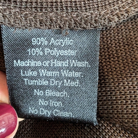 Misook brown knit jacket cardigan sz L - Picture 6 of 6